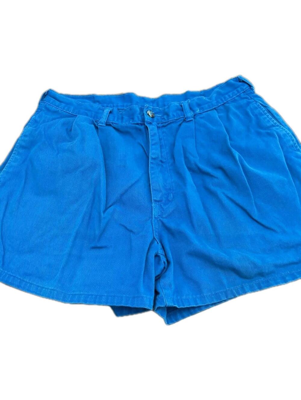Vintage Duck Head Pleated Men’s Royal Blue Chino Shorts Size 30W